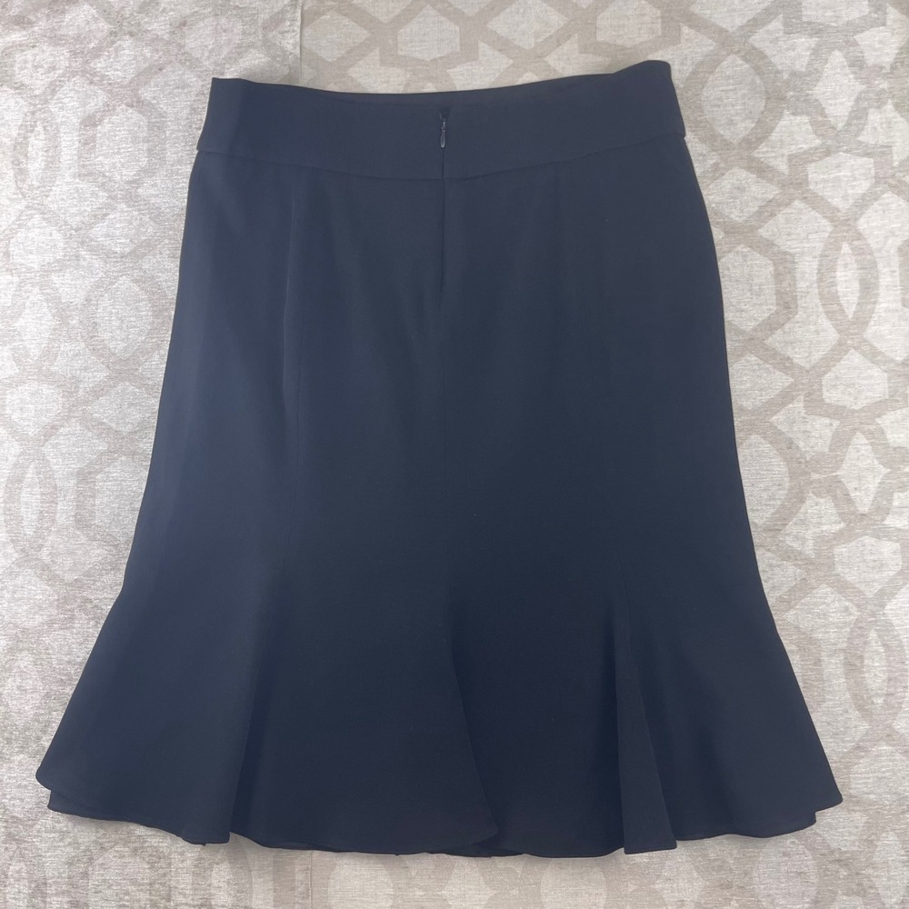 Armani Collezioni Black Virgin Wool Flared Knee Length Skirt Made in Italy Sz 8 - Picture 8 of 8